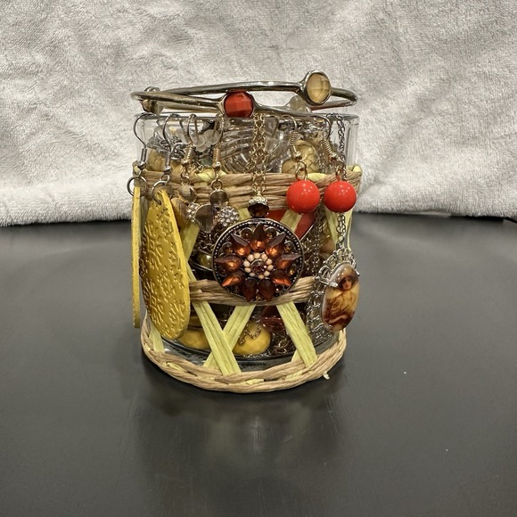 Mystery Jewelry Jar Boho Sunshine Vintage Estate Cameo Y2K Gold Silver Eclectic - Picture 1 of 9